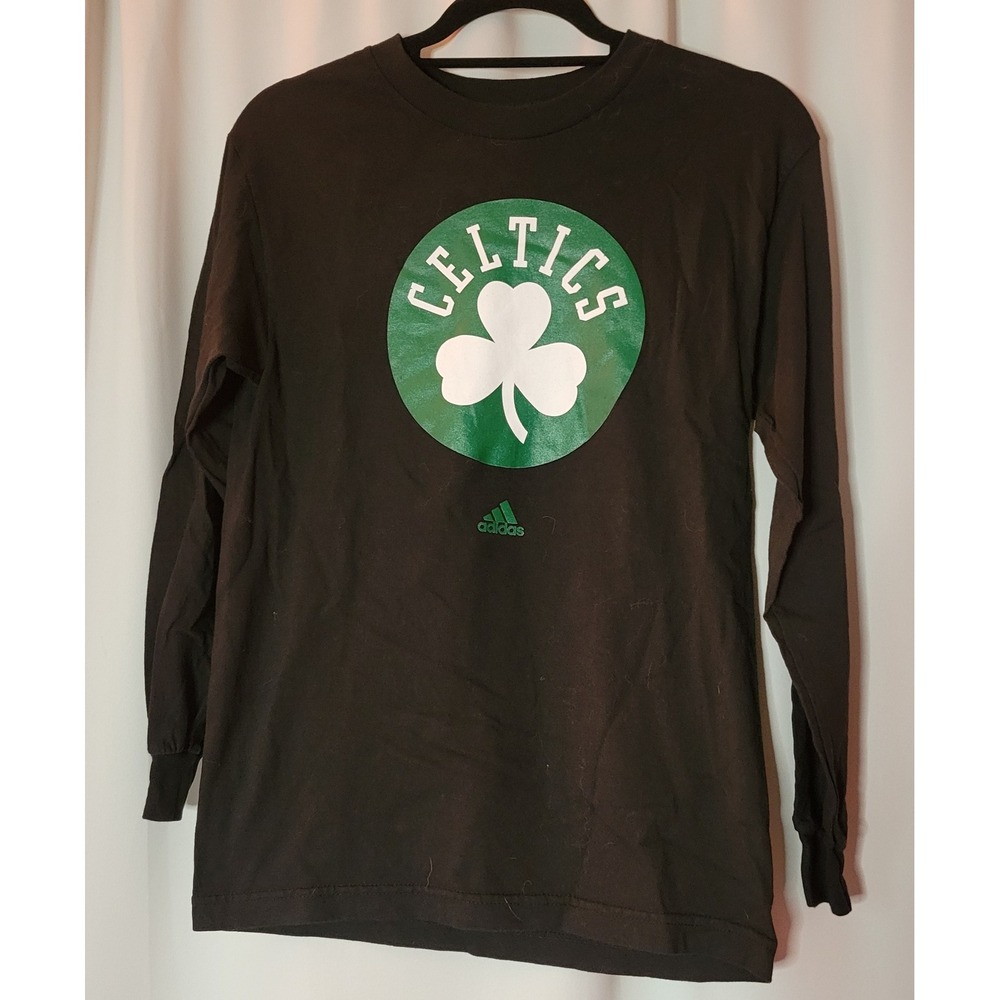 Adidas NBA Boston Celtics Black Long Sleeve Shirt Y2K Early 2000s Small